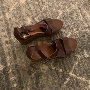 J crew open toed wedges